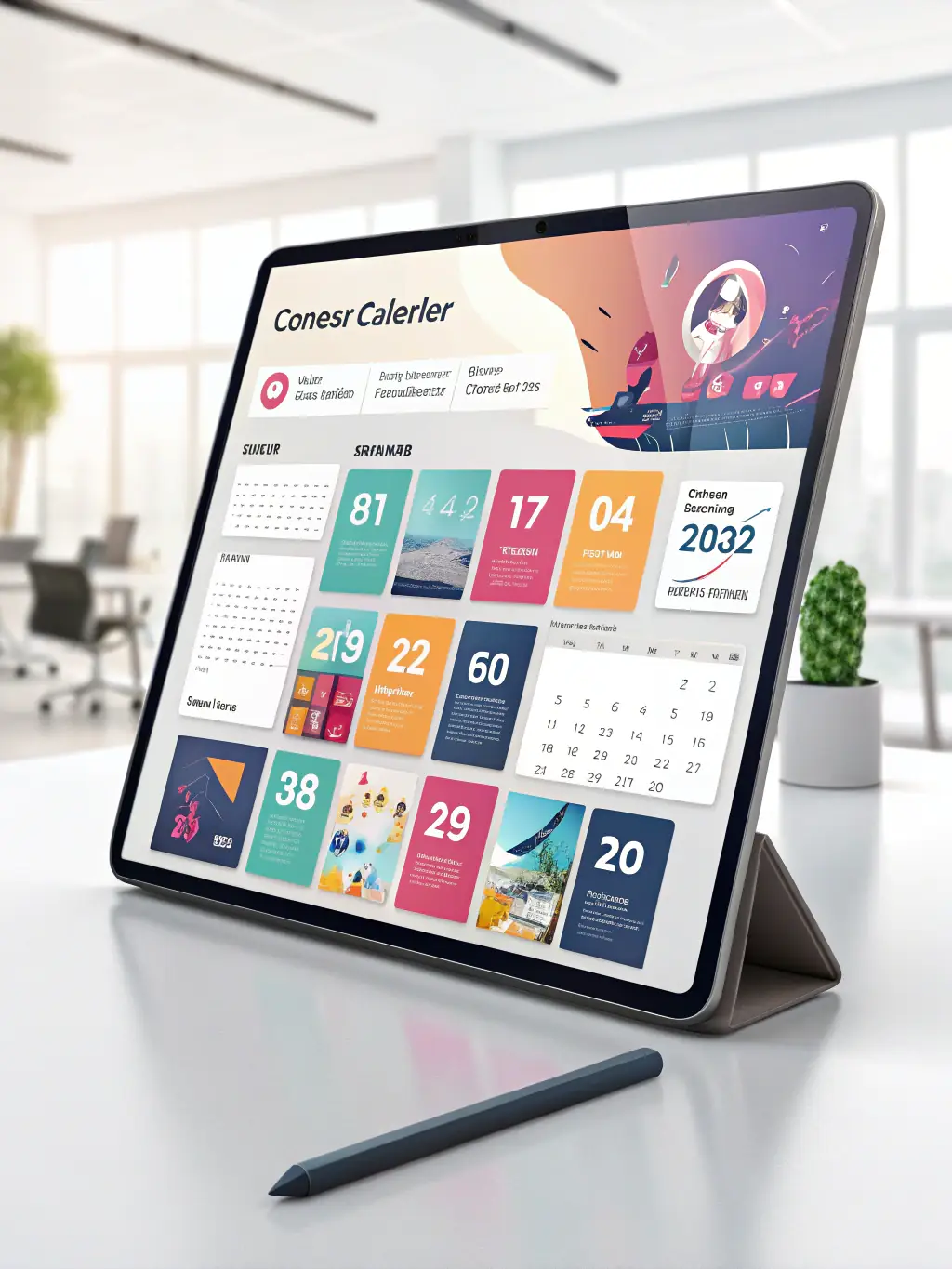 A screenshot of the itoa platform's content calendar feature, showcasing a well-organized schedule of blog posts, email newsletters, and LinkedIn updates.